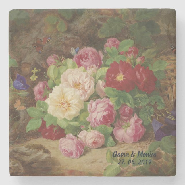 Rosdel på skogsbotten med fjärilar stenunderlägg (Framsidan)