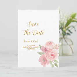 ROSE Akvarell Blomma Spara Datumet
