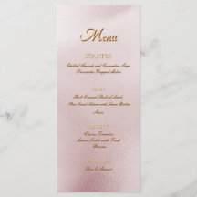 Rose Alkoholbläck Elegant Platt Meny