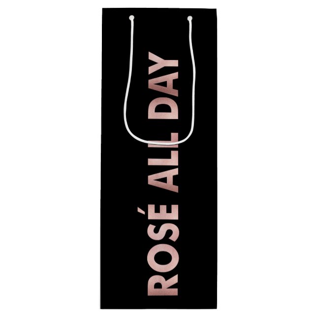 ROSÉ ALL DAY Text i Faux Rosa Foil on Black (Framsidan)