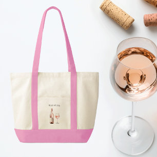 Rosé-älskare Totebag med rolig text  Tygkasse