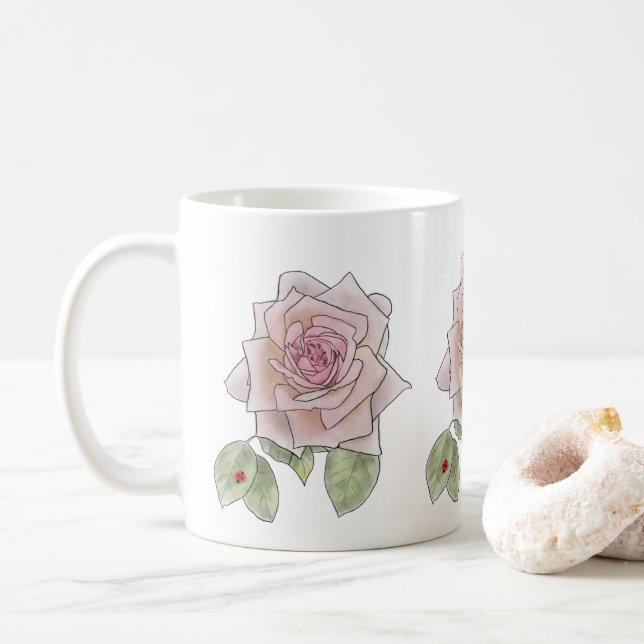 Rose and Ladybird Kaffemugg (Med munk)