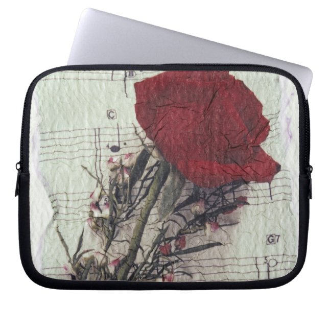 <Rose and Music> vid Kim Koza 2 Laptop Sleeve (Framsidan)