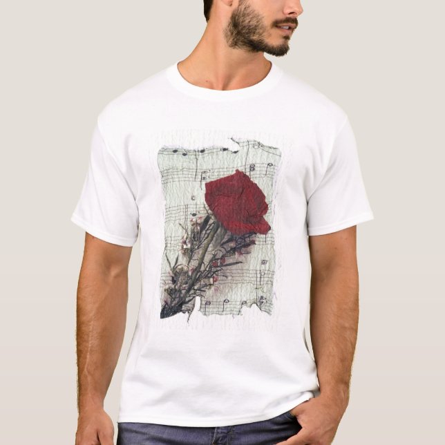 <Rose and Music> vid Kim Koza 2 Tee Shirt (Framsida)