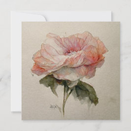 Rose Aquarelle Watercolor Rose Painting Inbjudningar