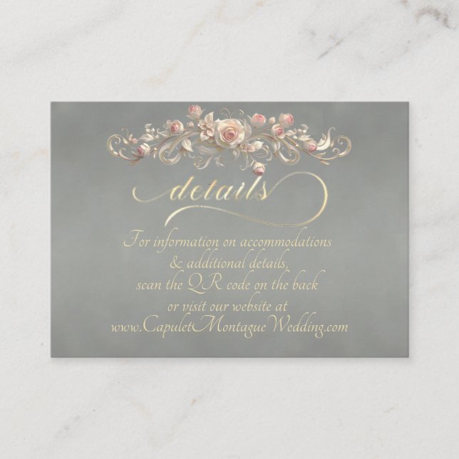 Rose Arc Border, QR Code - Sage Tilläggskort (Framsida)