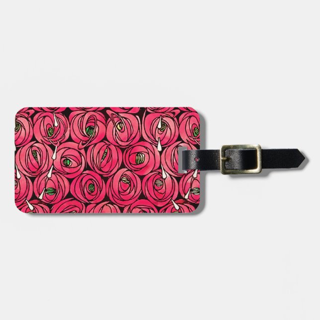Rose Art Nouveau Rennie Macintosh Grafik Bagagebricka (Horisontell Framsida)