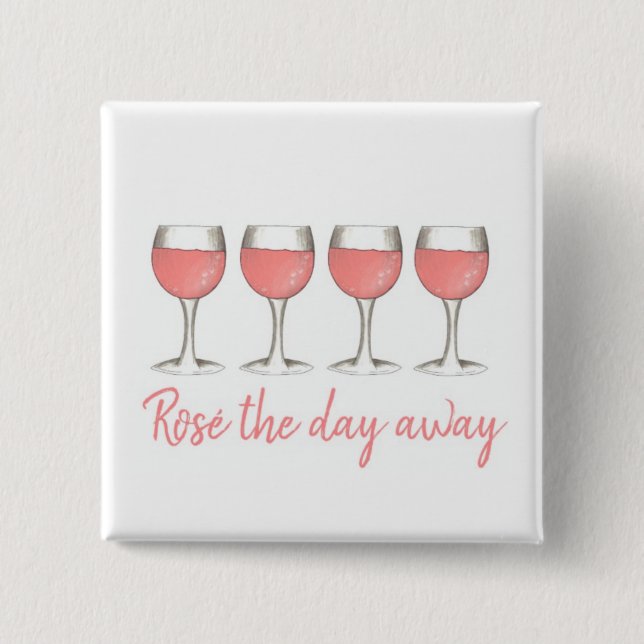 Rosé Away Rosa ros Glass Vin Älskare Knapp (Framsida)