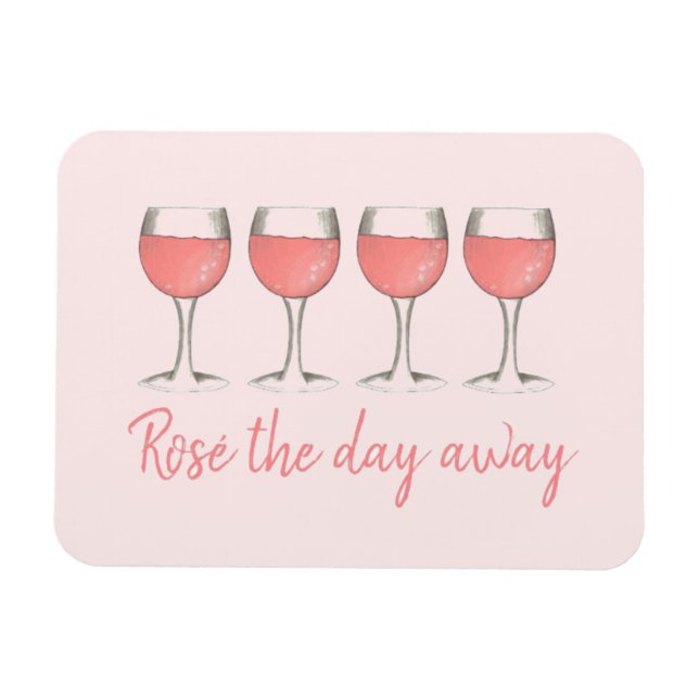 Rosé Away Rosa ros Glass Vin Älskare Magnet (Horisontell)