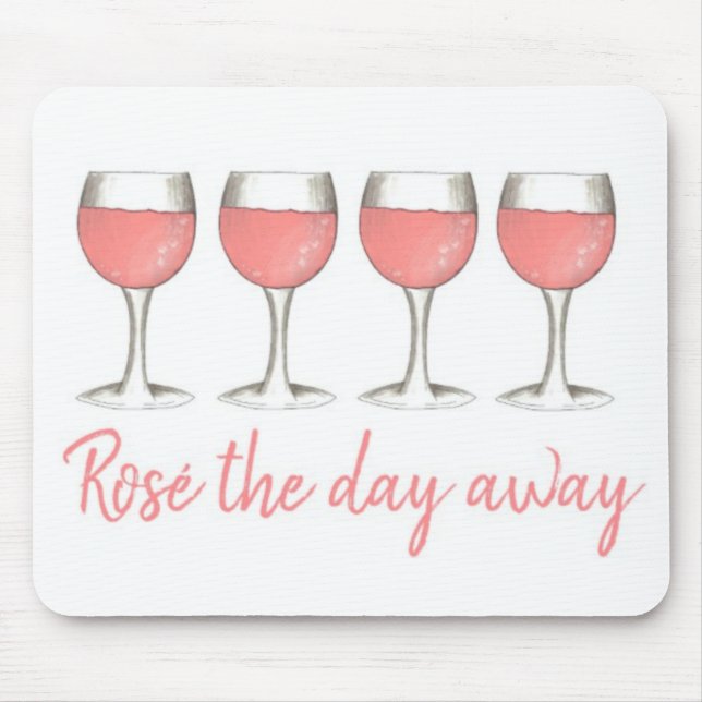 Rosé Away Rosa ros Glass Vin Älskare Musmatta (Framsidan)