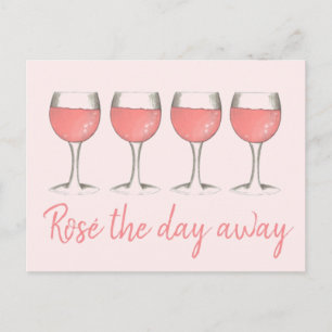 Rosé Away Rosa ros Glass Vin Älskare Vykort