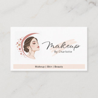 Rose Beige Elegant smink Feminint Ansikte Linje Ko Visitkort