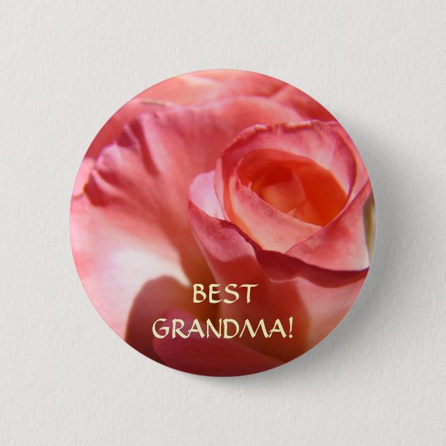 ROSE BLOMMA KNAPP Bästa farmor! Knappar (Framsida)