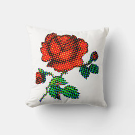 Rose Bloom Halftone Fine Art Kudde