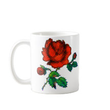 Rose Bloom Halftone Finkonst