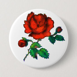 Rose Bloom Halftone Finkonst Knapp