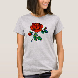 Rose Bloom Halftone Finkonst T Shirt