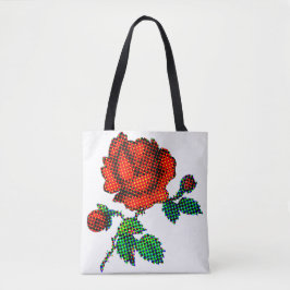 Rose Bloom Halftone Finkonst Tygkasse