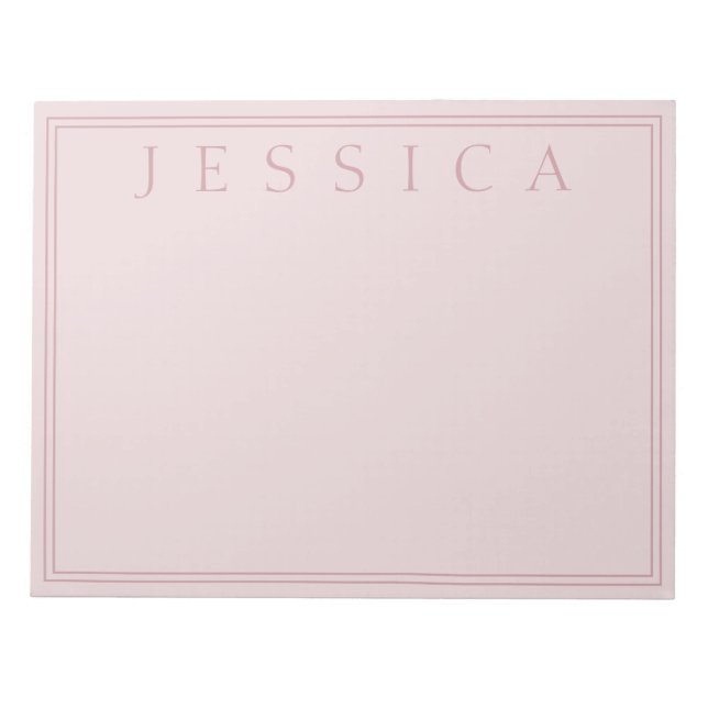Rose Blush | Ditt Namn Anteckningsblock (Framsida)