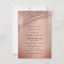 Rose Blush Glitter Gnistrande Födelsdagsfest Inbjudningar