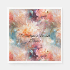 Rose Blush Peach Orange Floral  Pappersservett