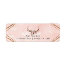 Rose Blush Rosa Blommig Hjorthorn Boho Chic