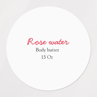 Rose body butter add your text name custom weight klistermärke