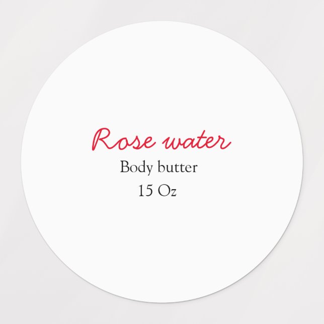 Rose body butter add your text name custom weight  klistermärke (Design 1)