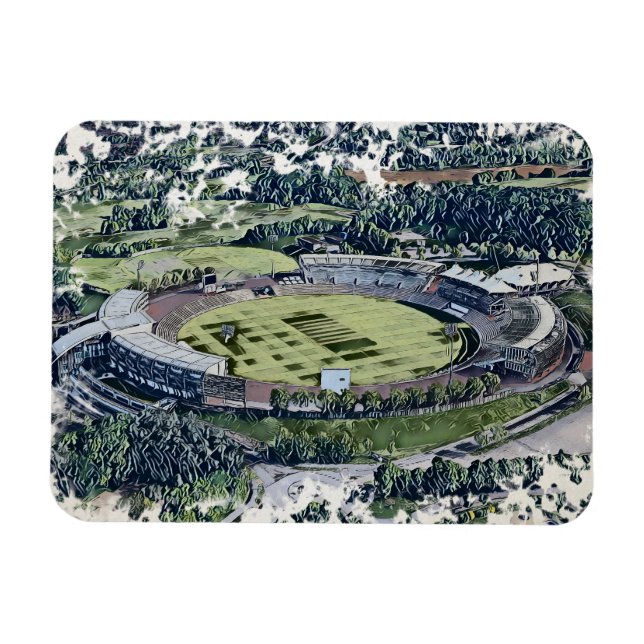 Rose Bowl Southampton Cricket Ground Artistic Magnet (Horisontell)