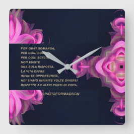 Rose broken heart in black in the powder & Dubbio Fyrkantig Klocka