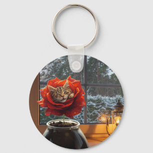 Rose Cat Dream Nyckelring