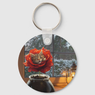 Rose Cat Dream Nyckelring