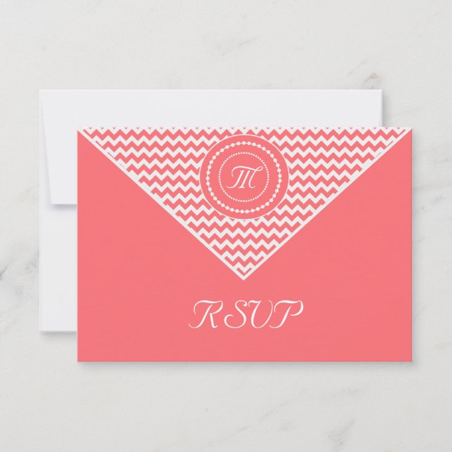 Rose Chevron RSVP OSA Kort (Framsida)