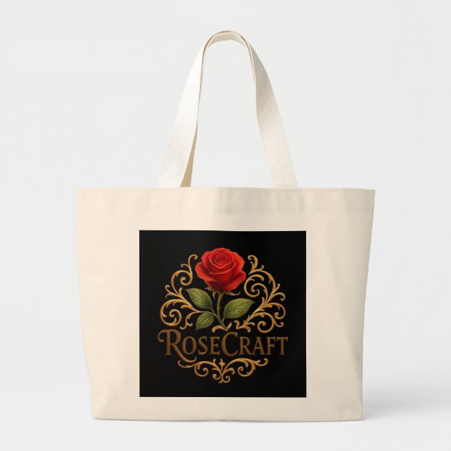 Rose Craft Blommig Handväskor Jumbo Tygkasse (Framsidan)