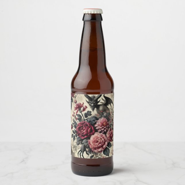 🔥 Rose Crematory – Gothic Victorian Ölflaska Etikett (Framsida)