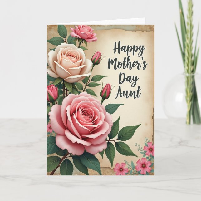 Rose Design Morsdags Kort (Framsida)