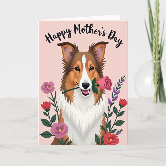 Rose Dog Mors Dag Konstkort Kort (Framsida)