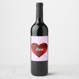 Rosé Drycksetikett Set Vinflaska Etikett