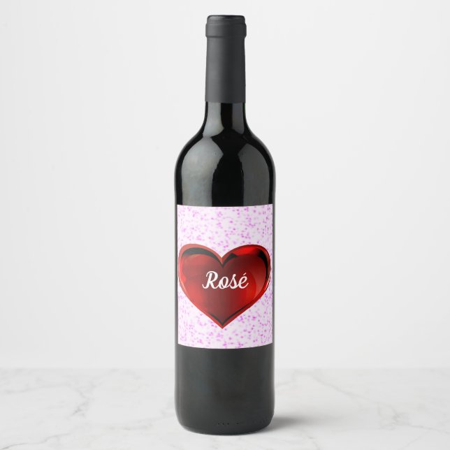 Rosé Drycksetikett Set Vinflaska Etikett (Framsida)