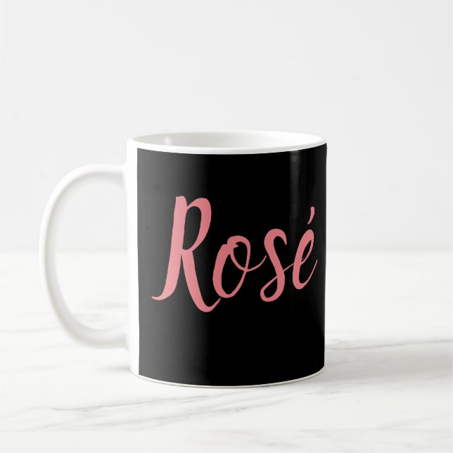 Rosé Dygnet Runt Rosa Vin Festlig Firing Kaffemugg (Vänster)
