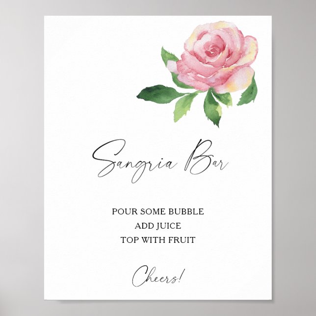 Rose elegant - sangria bar poster (Framsidan)