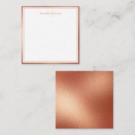 Rose Falskt Guld Folie Minimalistisk Monogram Två  Anteckningskort