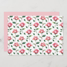 Rose Floral Botanical Note Card Anteckningskort