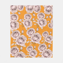 Rose Floral Fleece Blanket 