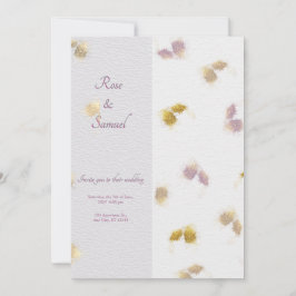 Rose Floral Glitter Paper Textured Wedding  Inbjudningar