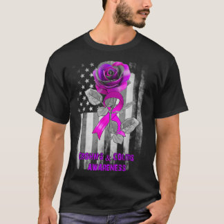 Rose Flower Crohn's & Colitis Ribbon T Shirt
