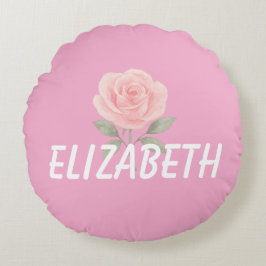 Rose Flower Pink Name  Rund Kudde