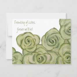 Rose friendship notecard - hand-drawn artwork. inbjudningar