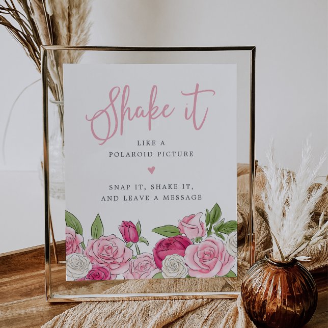 Rosé Garden Photo Guestbook-tecken Poster (Skapare uppladdad)