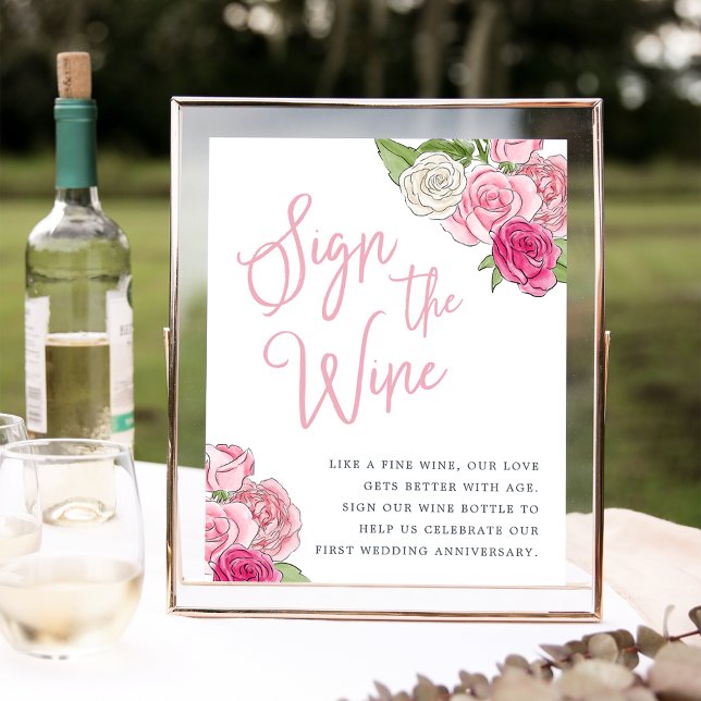 Rosé Garden "Signera Vin"-skylt Poster (Skapare uppladdad)